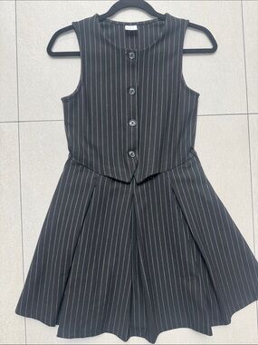 Zara Black Pinstripe Formal Kids Dress